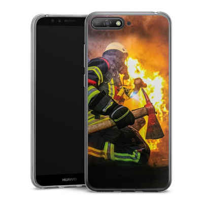 DeinDesign Handyhülle Feuerwehr Feuer Lebensretter Volunteer Firefighter, Huawei Y6 (2018) Slim Case Silikon Hülle Ultra Dünn Schutzhülle