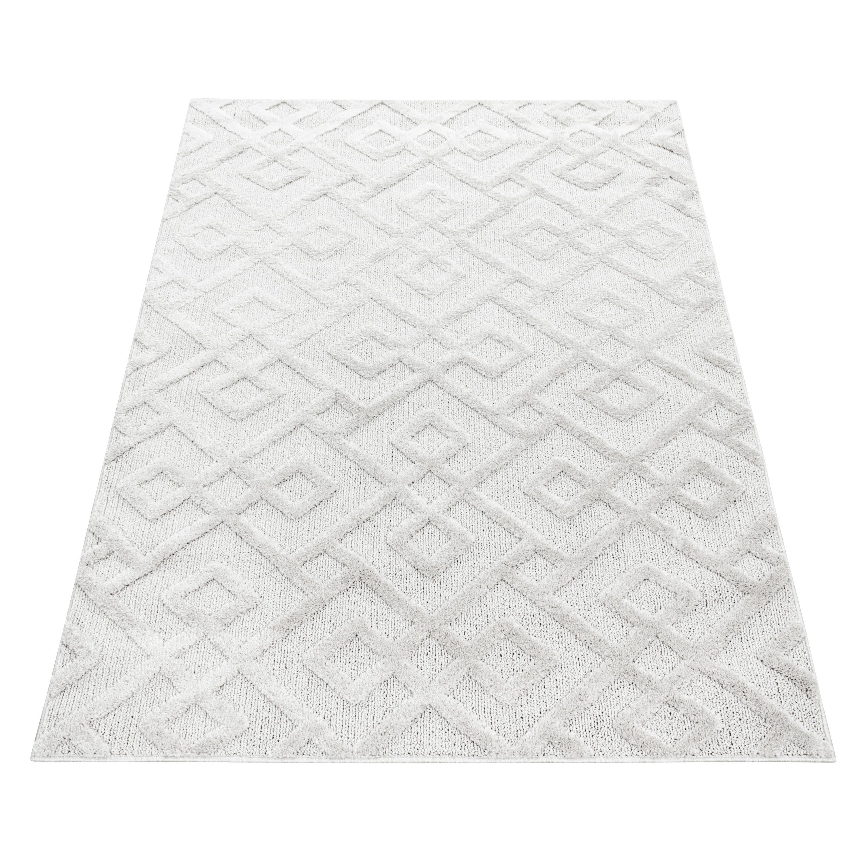 SIMPEX24 Teppich Geometrisch Design, Rund, Höhe: günstig online kaufen