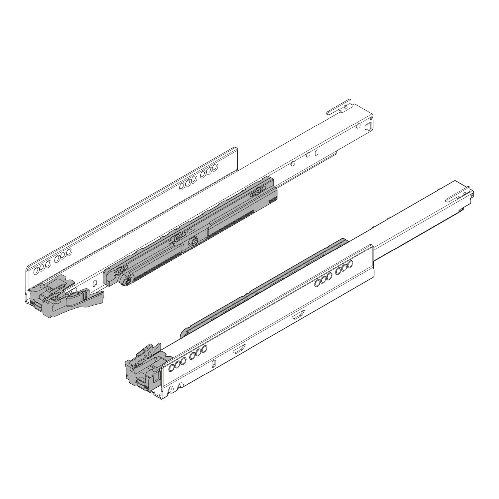 blum Teleskop-Vollauszug Blum LEGRABOX Korpusschiene mit TIP-ON, Vollauszug, 40 kg, NL 550 mm
