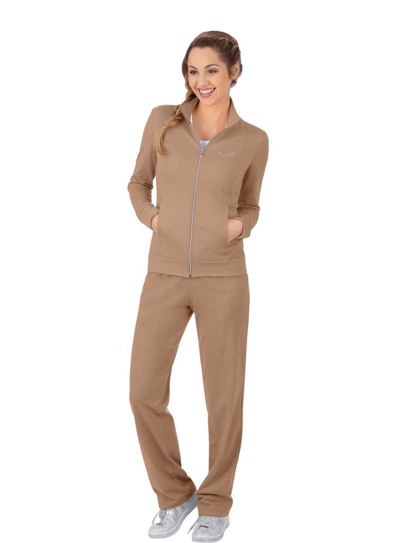 Trigema Jogginganzug TRIGEMA Freizeitanzug mit Kristallsteinen (2-tlg)