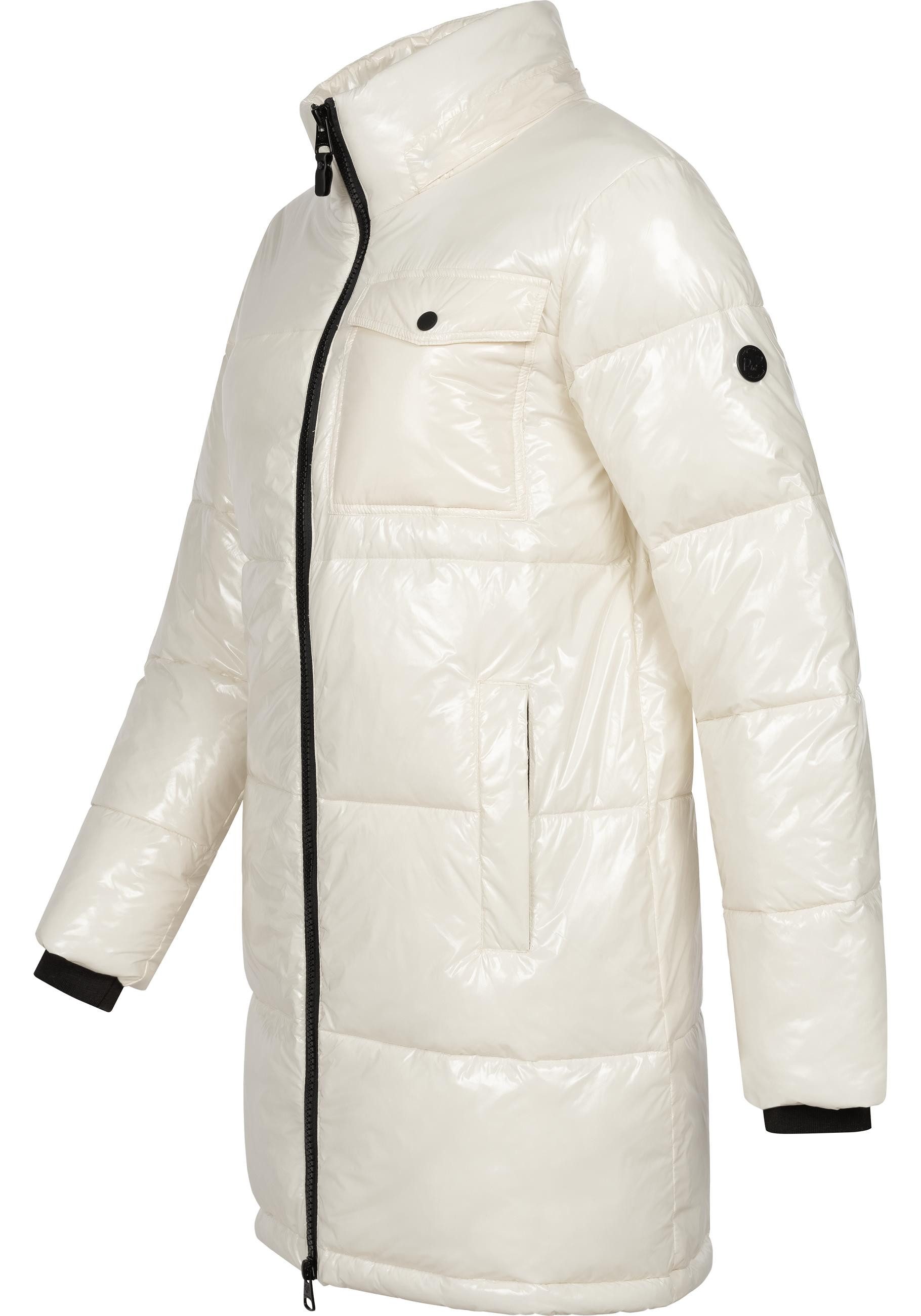 Ragwear Wintermantel Roobie Long super stylischer, gänzender Damen Steppmantel – Bild 5 von 5