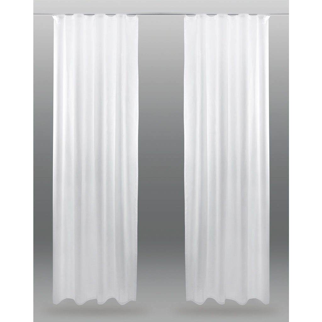 Bestlivings Vorhang (2 St), Kräuselband, transparent, Voile, Gardinenset "Transparent" mit Universalband