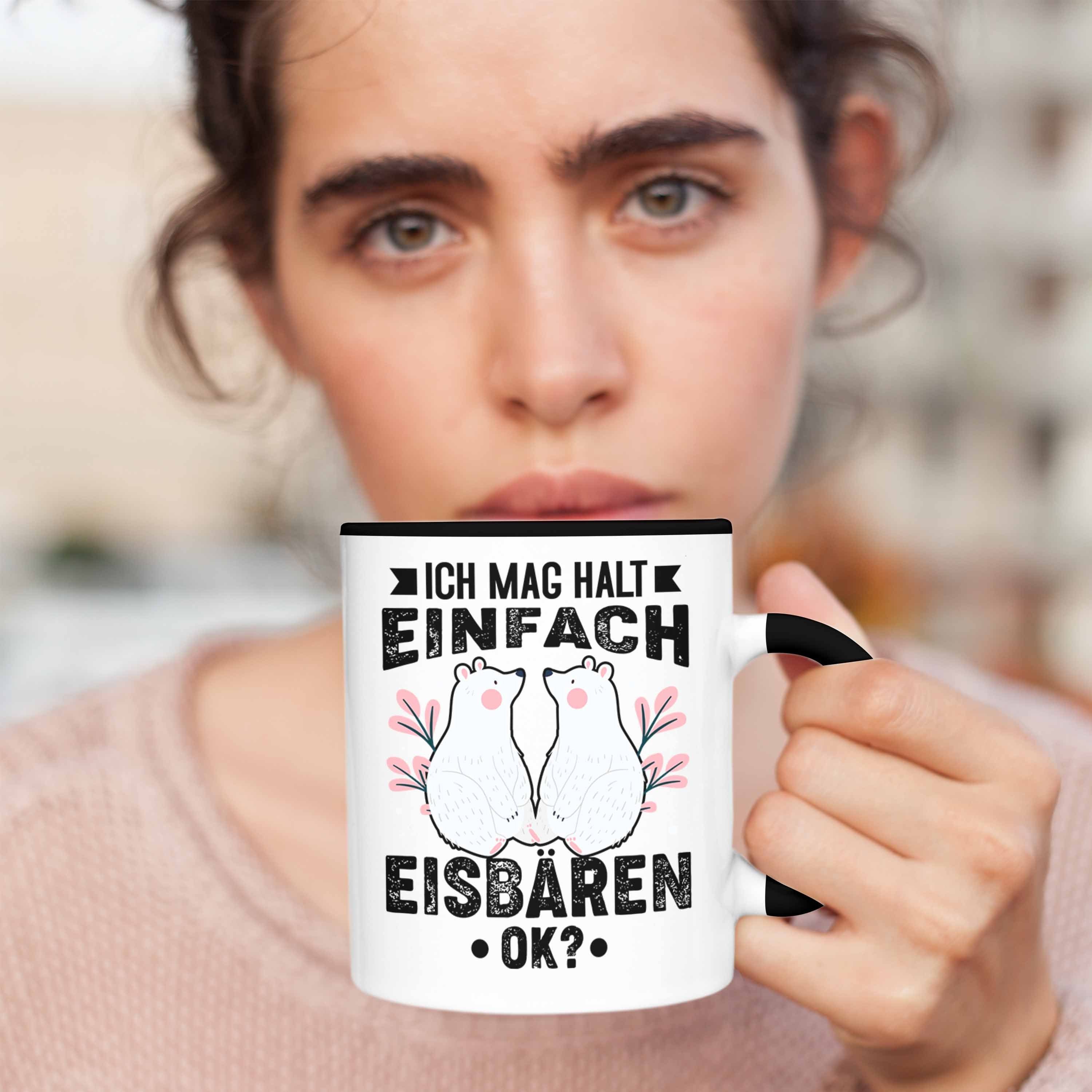 Trendation Tasse Trendation - Ich Schwarz Eisbären Halt Geschenk Mädchen Mag Tasse Eisbären-Fans