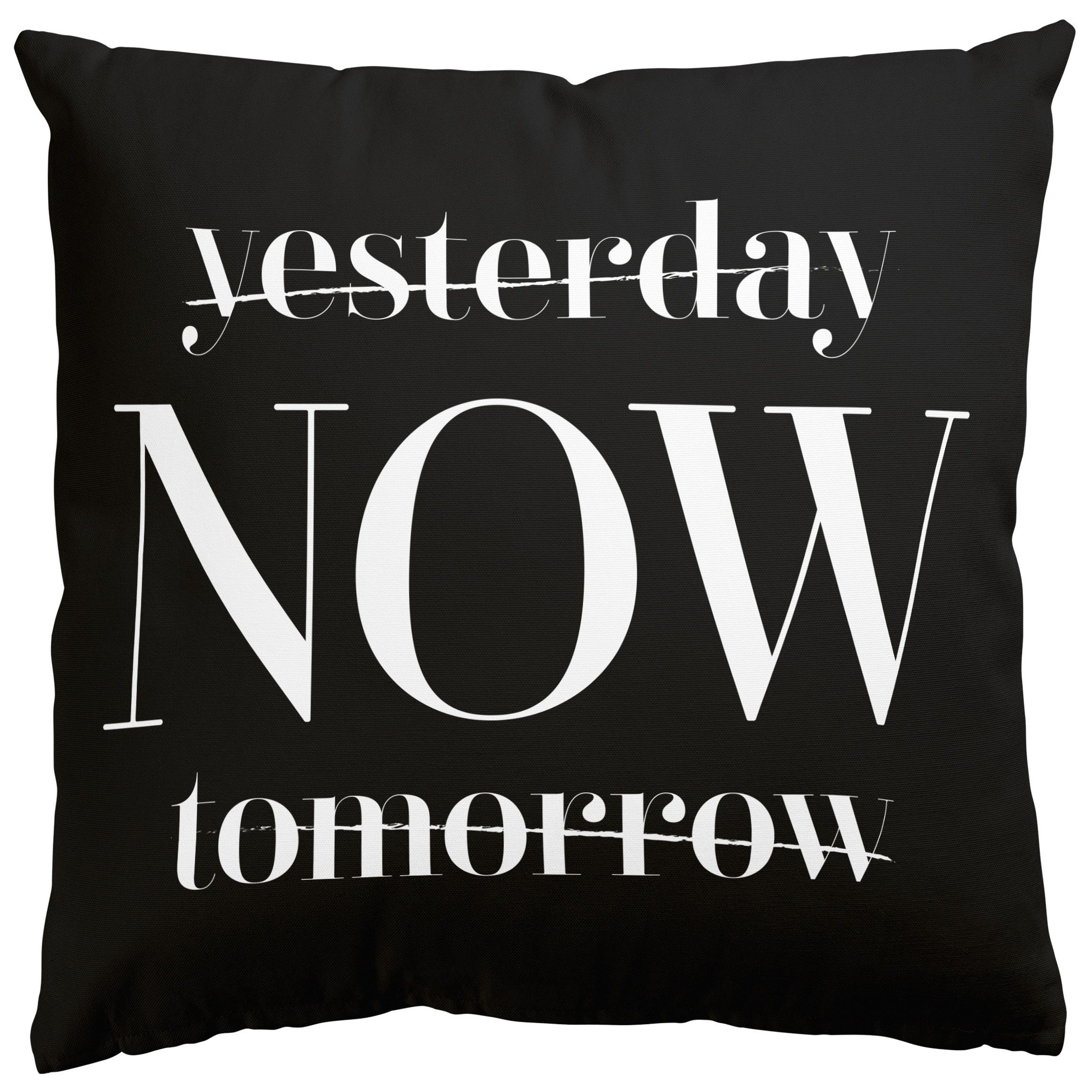 Bilderdepot24 Dekokissen drinnen / draußen Kissenhülle schwarz Sprüche, Bezug mit / ohne Füllung Zierkissen Outdoor Sofa Bett