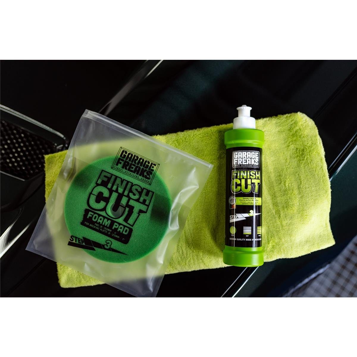 Garage Freaks Politur - Heavy Cut, Medium Cut, Finish Cut, Carnauba Versiegelung Autopolitur (3 St), Auto Polier Set