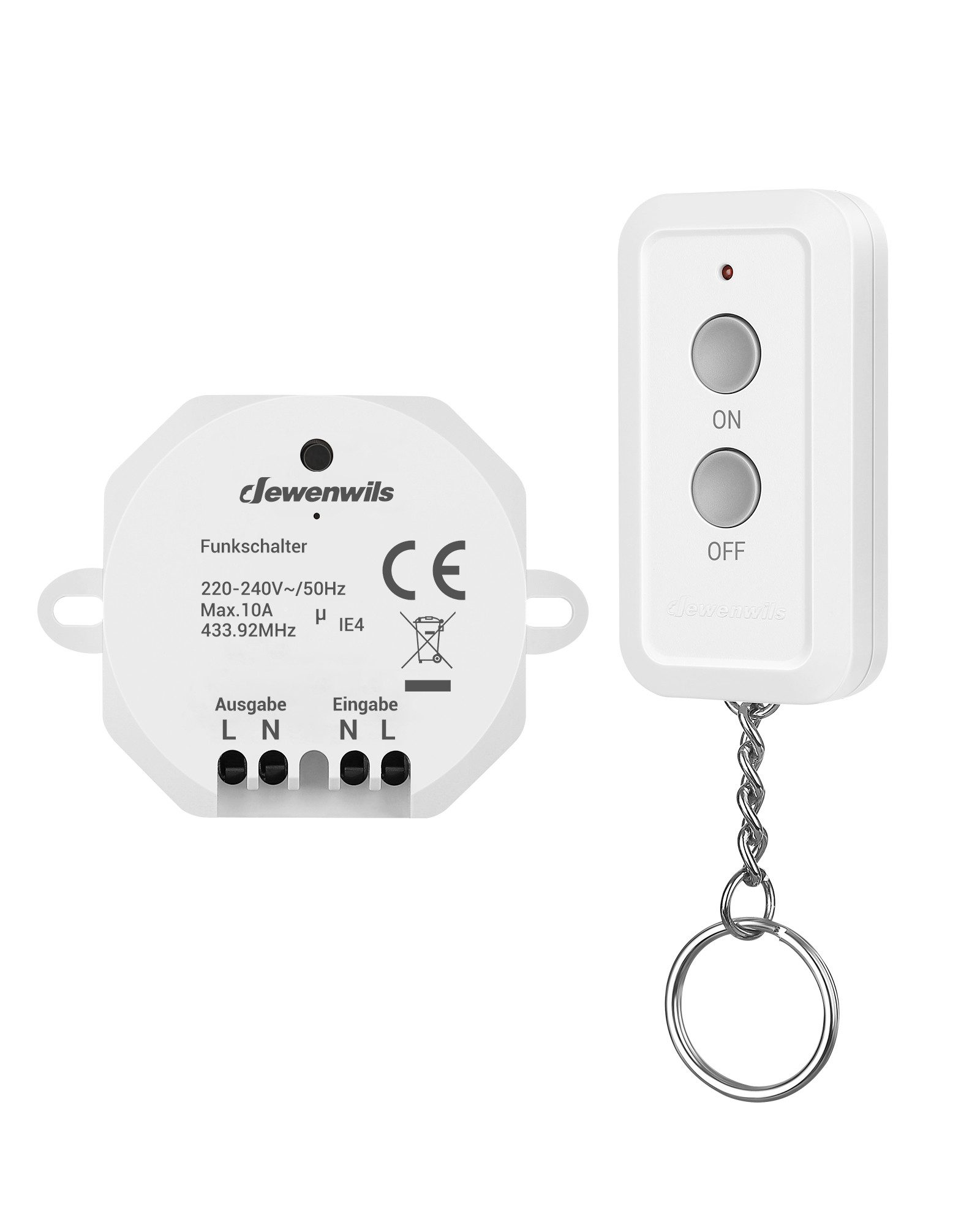 DEWENWILS Licht-Funksteuerung Funkschalter-Set, für Wohnzimmer, Schlafzimmer, Küche, Kinderzimmer, Innenraum, 1-tlg.