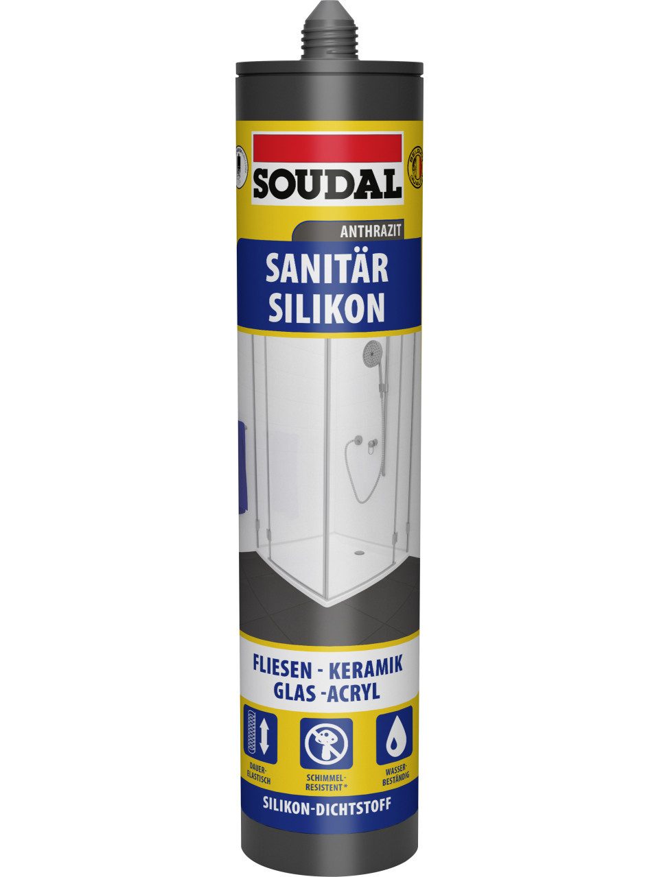 SOUDAL Silikon Soudal Sanitär-Silikon anthrazit 300 ml