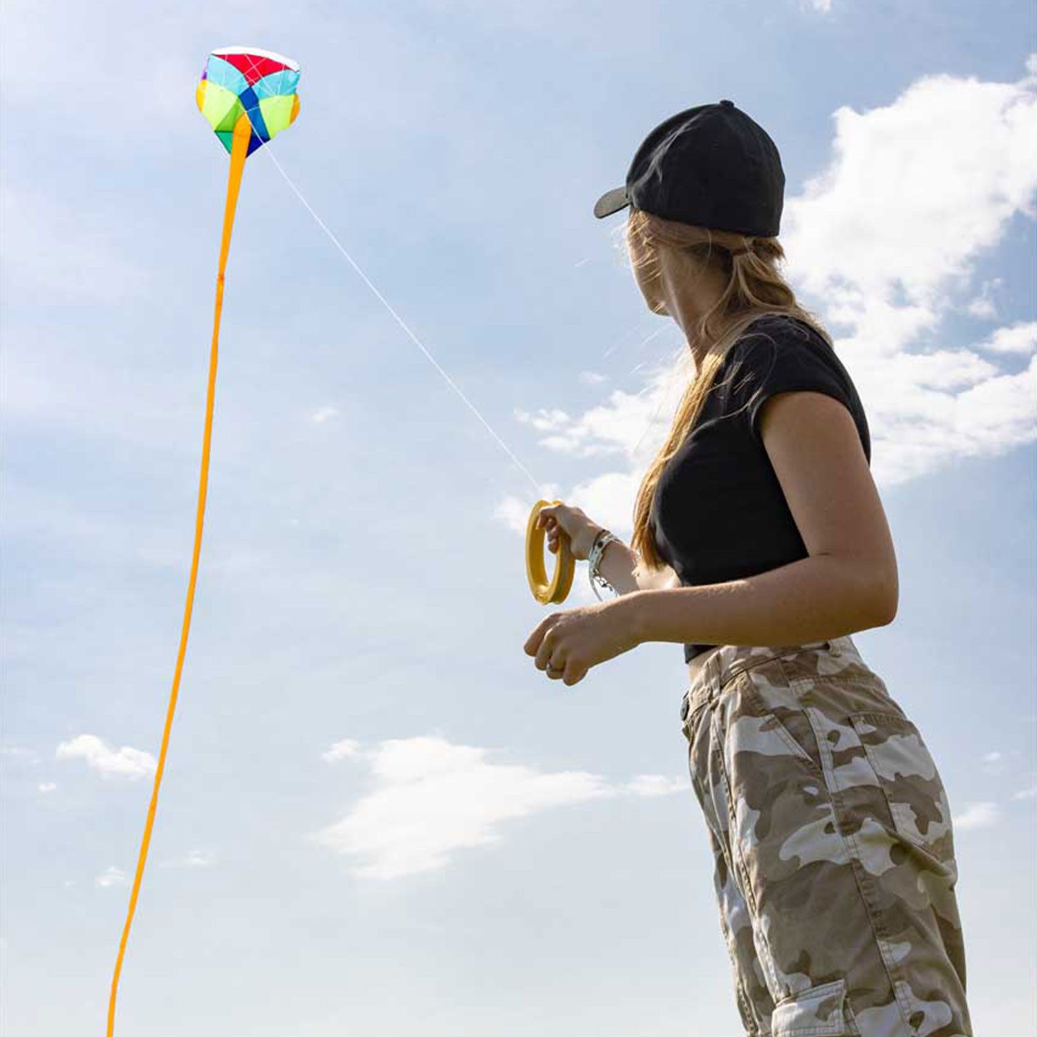 HQ Flug-Drache HQ Kinderdrachen Einleiner/Zweileiner Lenkdrachen Multi-Kite Prisma, kann als Eineiner oder Zweileiner geflogen werden