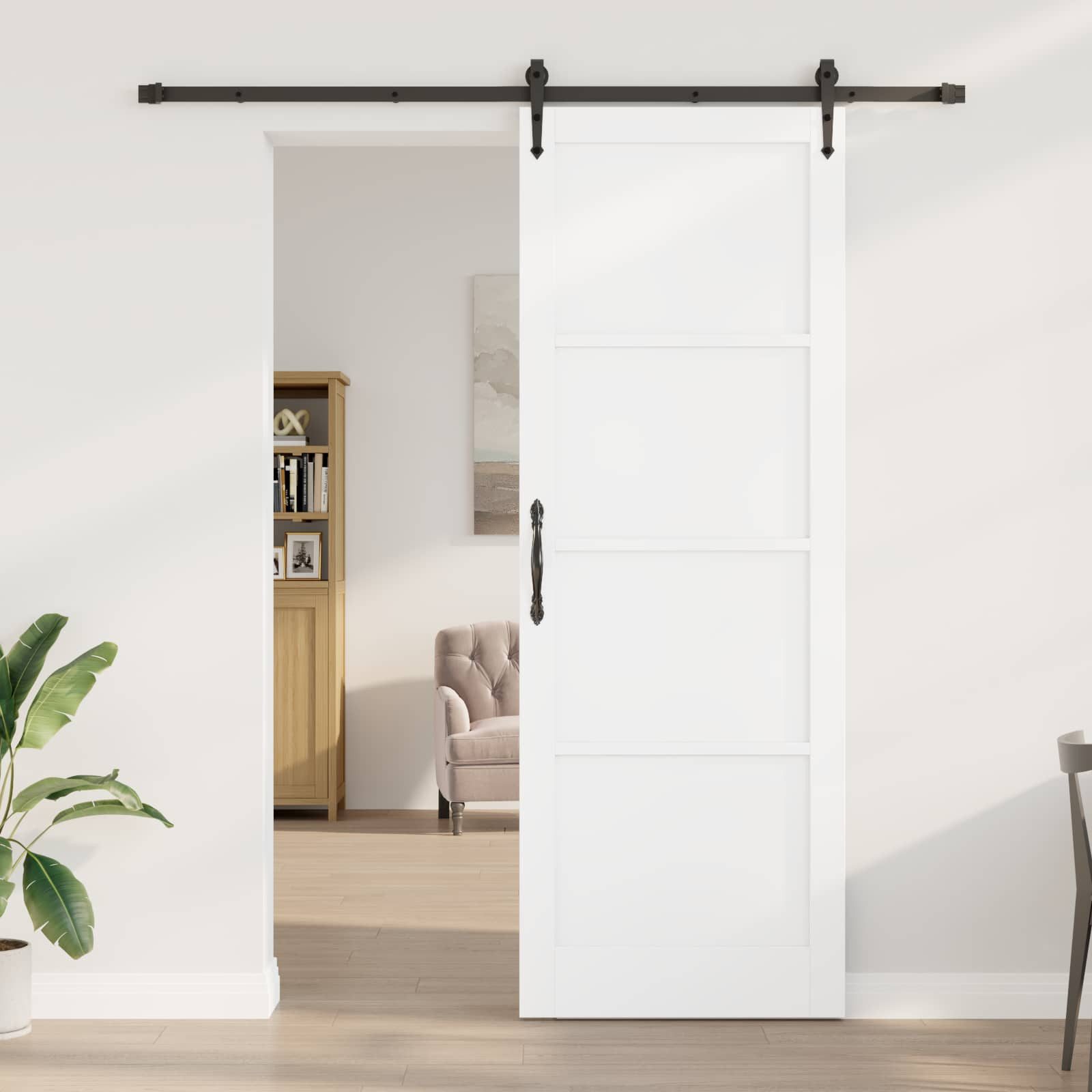 vidaXL Haustür Schiebetür ORKDAL Weiß 83 x 232 cm Massives Kiefernholz (1-St)
