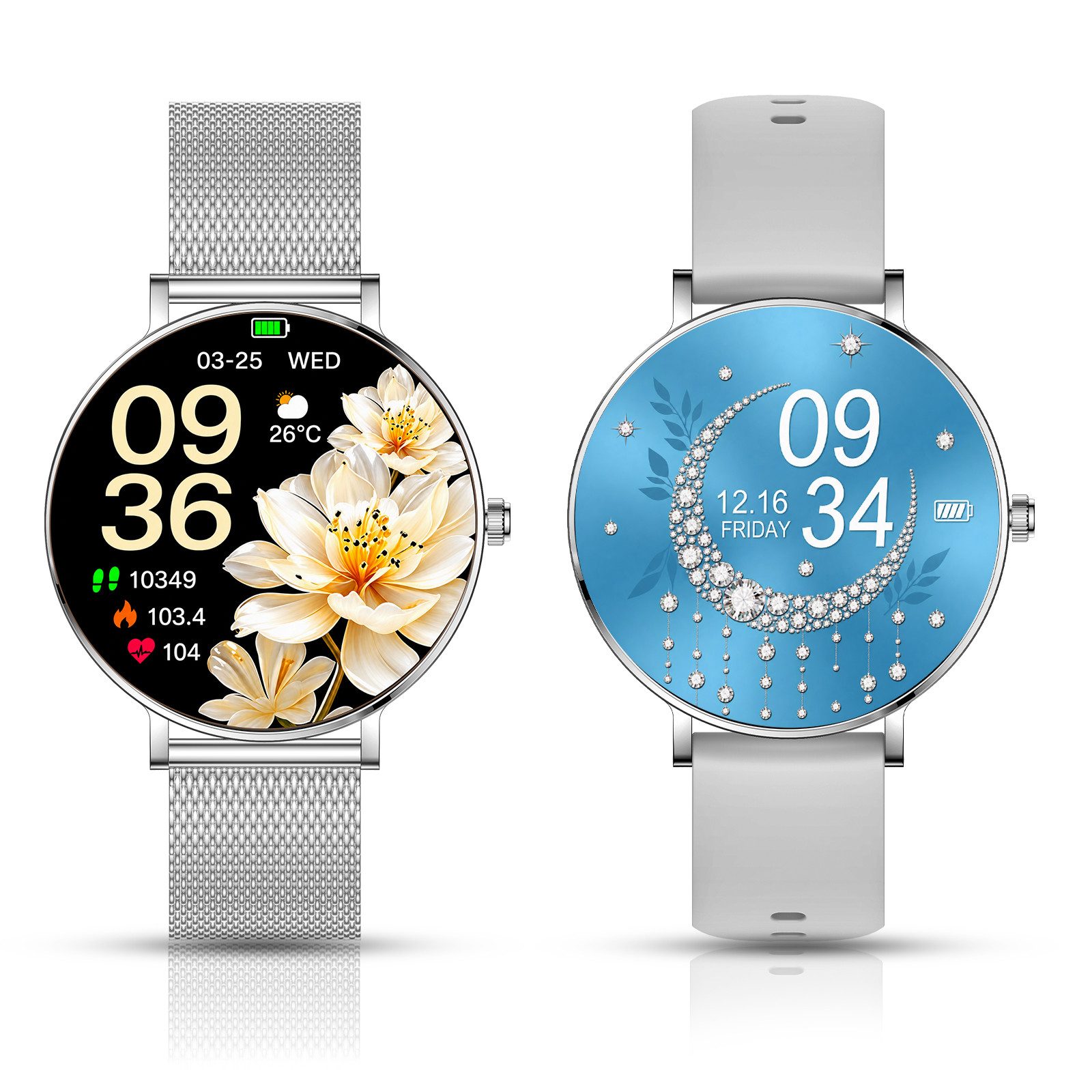 SWGOTA Damen Smartwatch 2026 mit Anrufen, Herzfrequenz, SpO₂ & Blutdruck Smartwatch, 1,48" AMOLED, 4,7 mm ultradünn, Schlafanalyse, Zyklus-Tracking, Bluetooth-T – Bild 2 von 5
