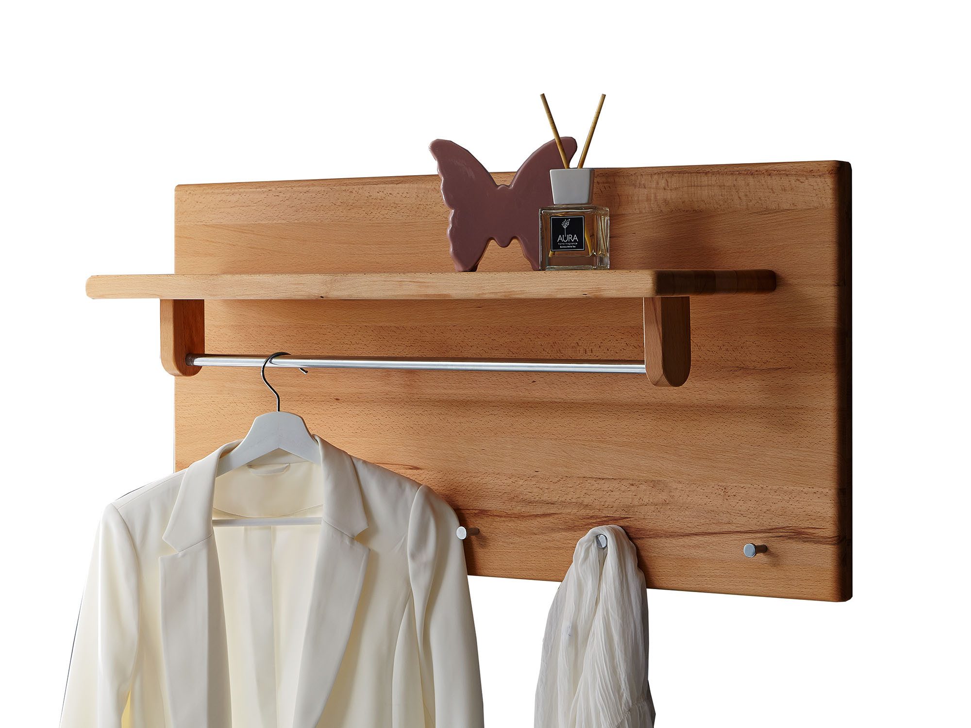Woodroom Garderobenpaneel Riverdale, Kernbuche massiv geölt günstig online kaufen