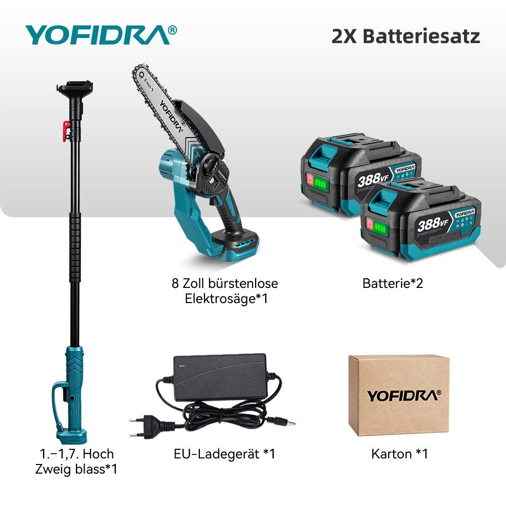 Yofidra Akku-Hochentaster 2-in-1 Akku Teleskop Hochentaster günstig online kaufen