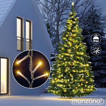 monzana Lichterkette, Regenlichterkette Fernbedienung 10m 200 LED warmweiß IP44