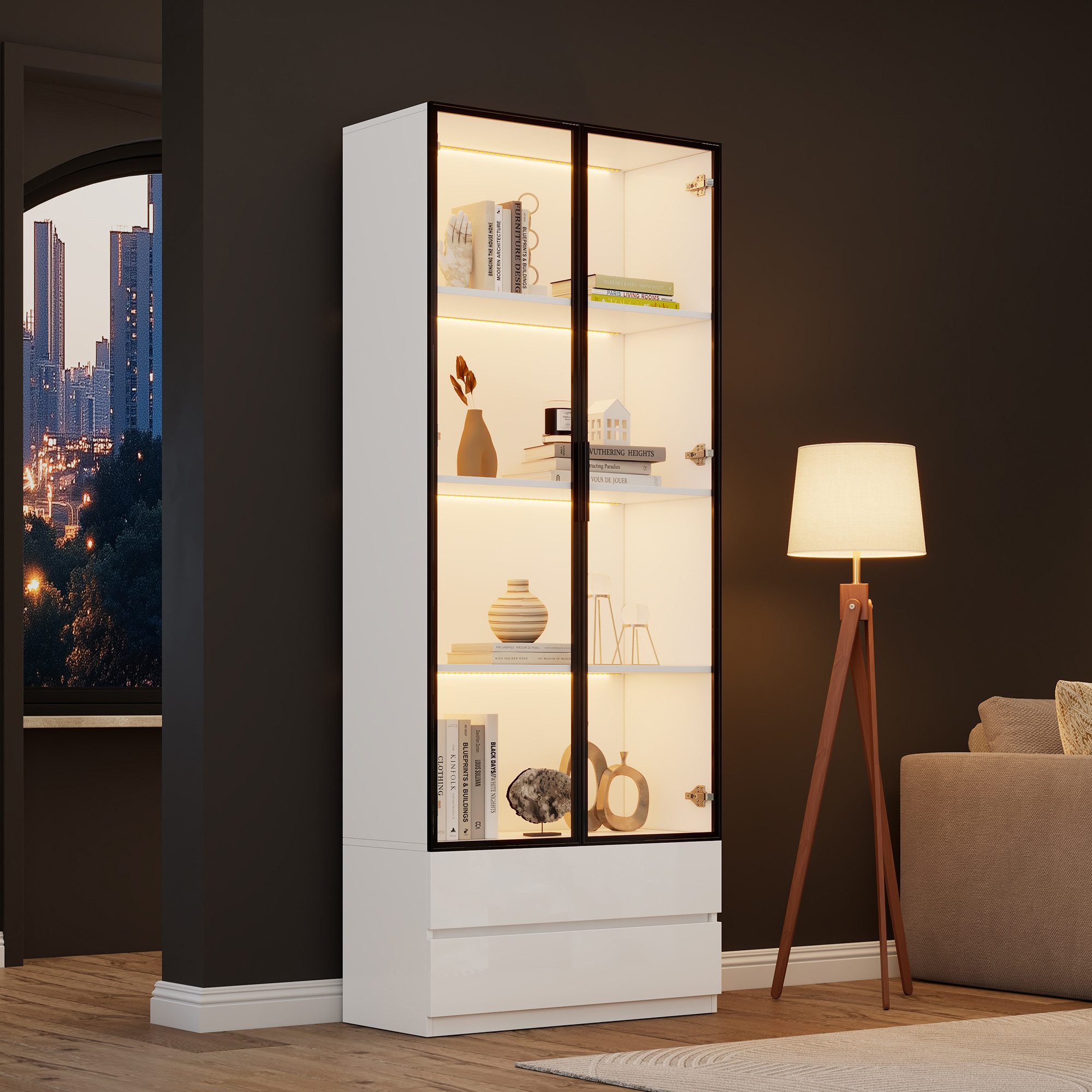 OKWISH Vitrine Display Regal, 200cm Hoch günstig online kaufen