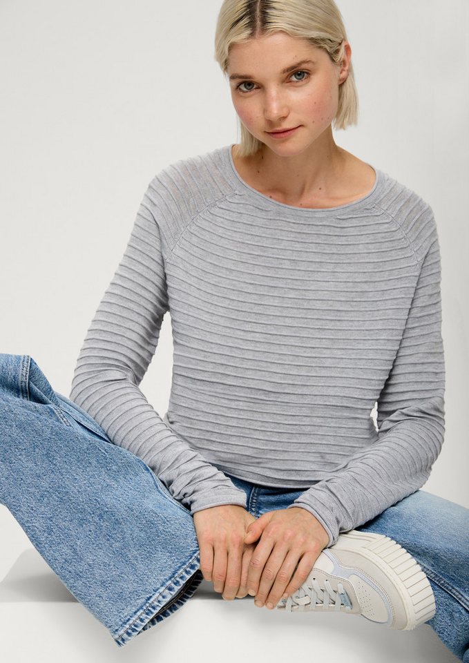 QS Longpullover Strickpullover Pullover aus Viskosemix