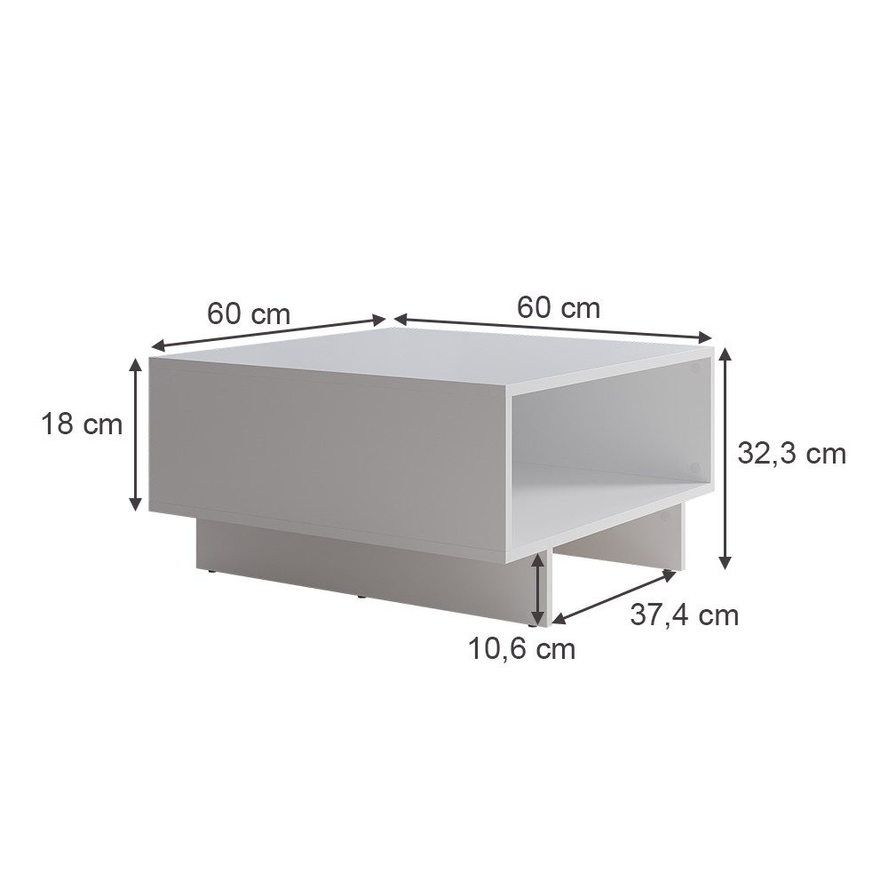 Vicco Couchtisch Luka, Weiß, 60 x 60 cm günstig online kaufen