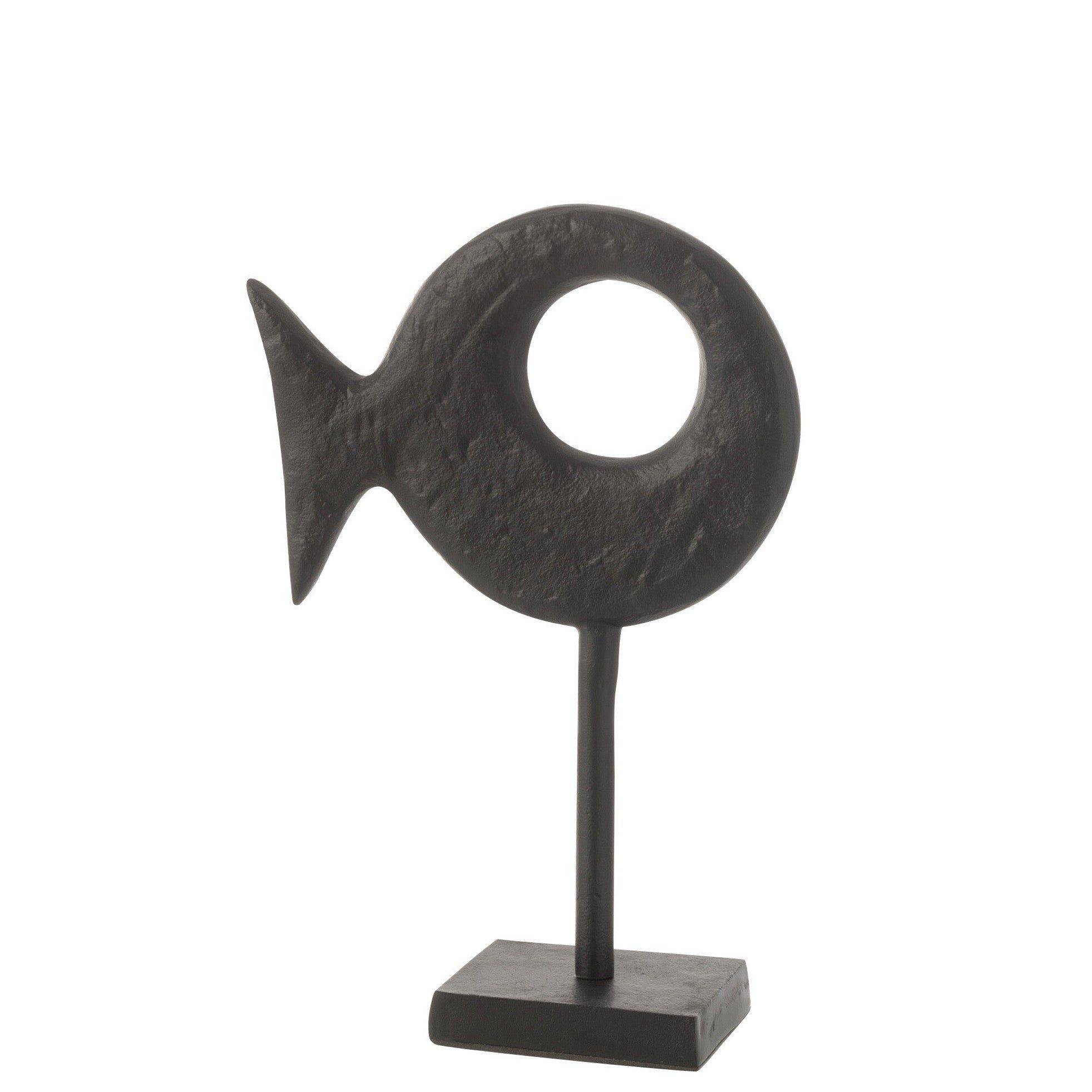 GILDE Dekoobjekt 2er Set Fischfiguren auf Standfuß - Elegantes Aluminium Design, Small