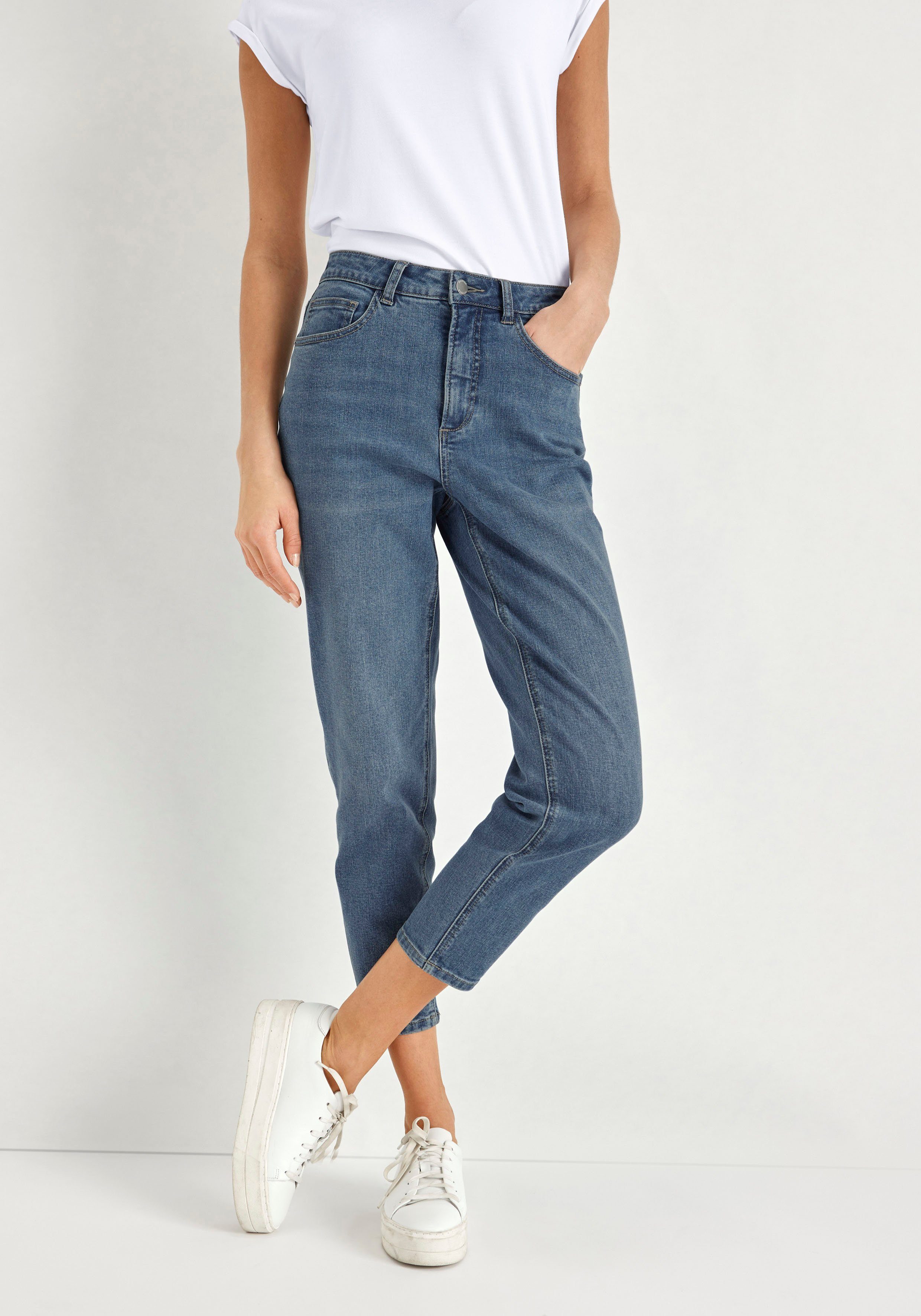 HECHTER PARIS Mom-Jeans mit dezentem Used-Look