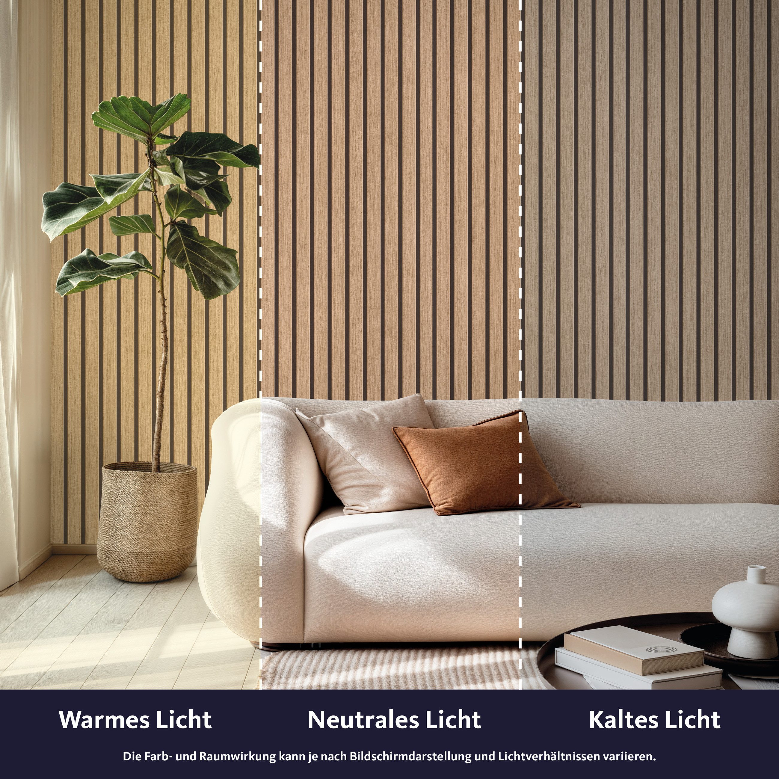 Rasch Vliestapete Echo - Selbstklebende Tapete Holzoptik - Akzentrolle - tesa® x rasch®, strukturiert, gestreift, Holzpaneele, Streifen, (1 Rolle, 1 St), selbst – Bild 4 von 5