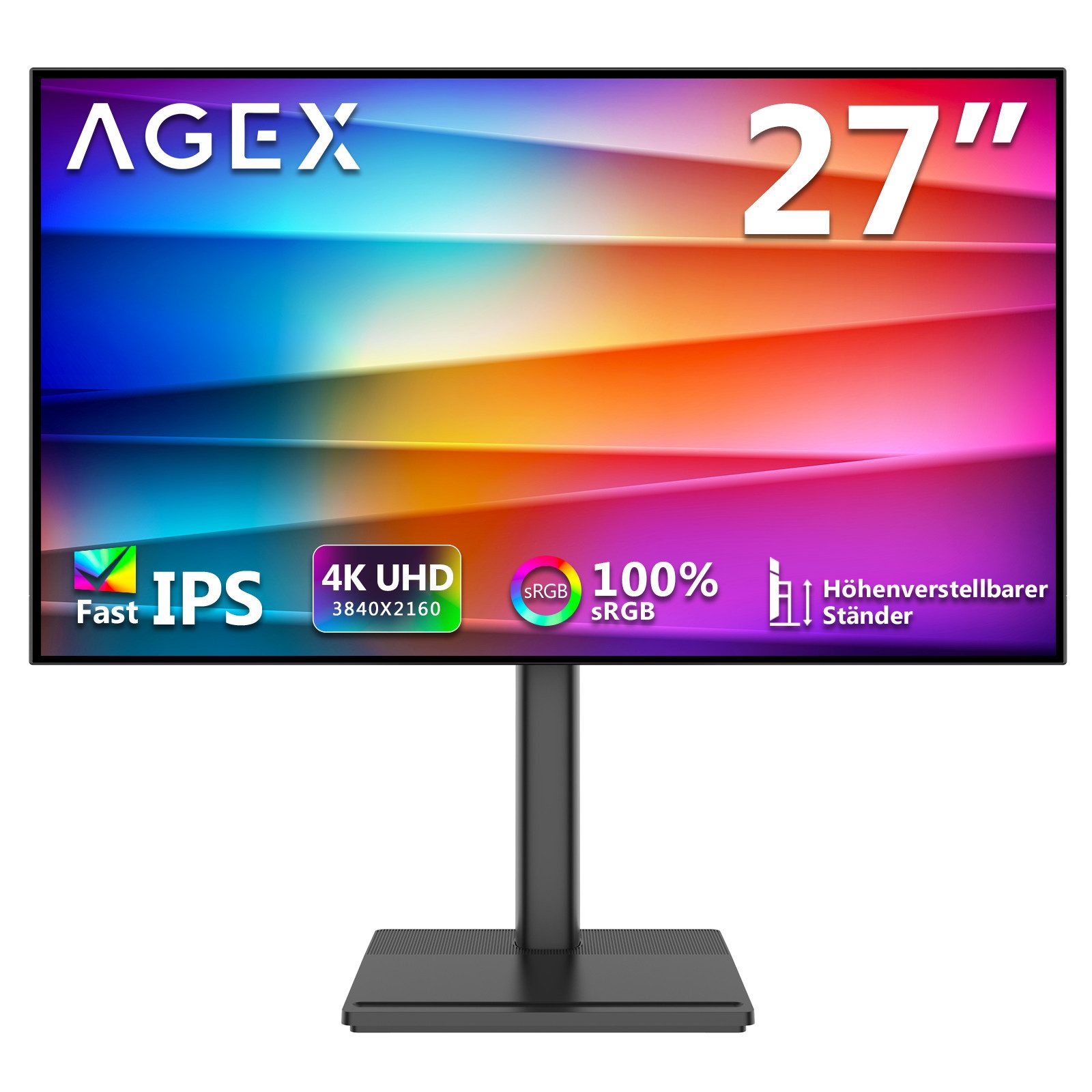 Z-EDGE 27‑Zoll 4K‑IPS‑Monitor mit 60 Hz & FreeSync‑Unterstützung Gaming-Monitor (68,58 cm/27 ", 3840 × 2160 px, 4K UHD, 14 ms Reaktionszeit, 60 Hz, IPS, Gaming‑ und Büromonitor mit HDR‑Funktion & VESA‑Kompatibilität)