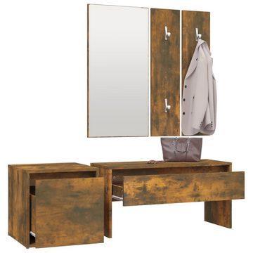 vidaXL Kleiderschrank Flurmöbel-Set Räuchereiche Holzwerkstoff (1-St)