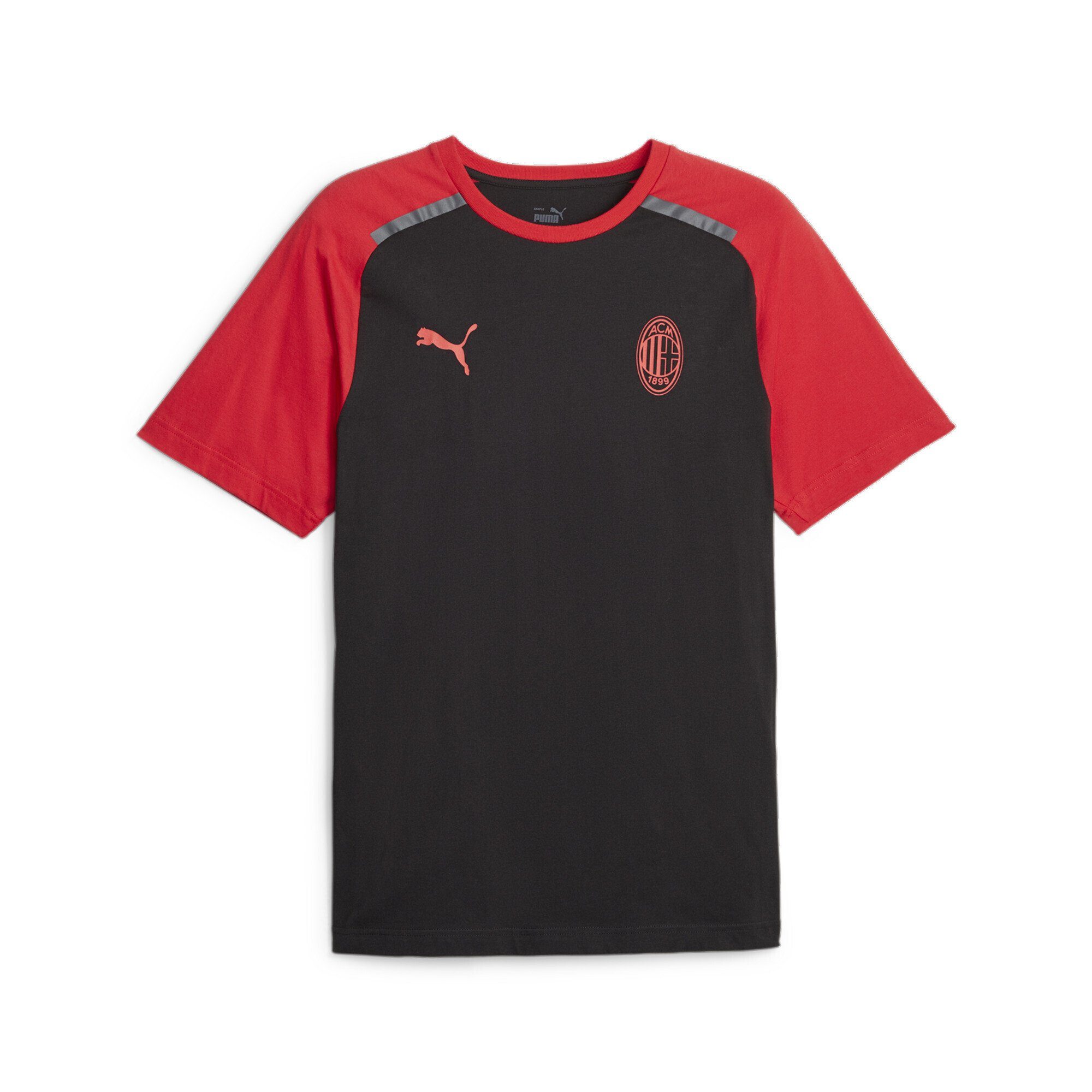 PUMA T-Shirt AC Milan Football Casuals T-Shirt Herren Black For All Time Red