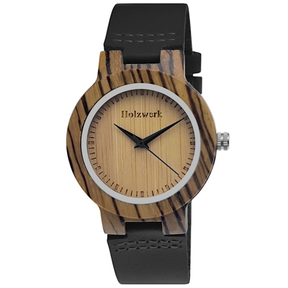 Holzwerk Quarzuhr SINA Kleine Holz & Leder Damenuhr, Holz Unikate, ideal auch als Geschenk
