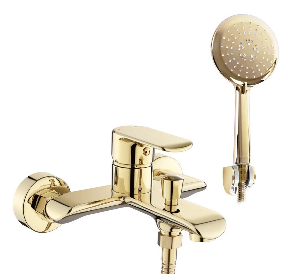 wohnwerk.idee Wannenarmatur Badewannenarmatur Wasserhahn Badewanne Weiß Schwarz Gold Chrom Weiß