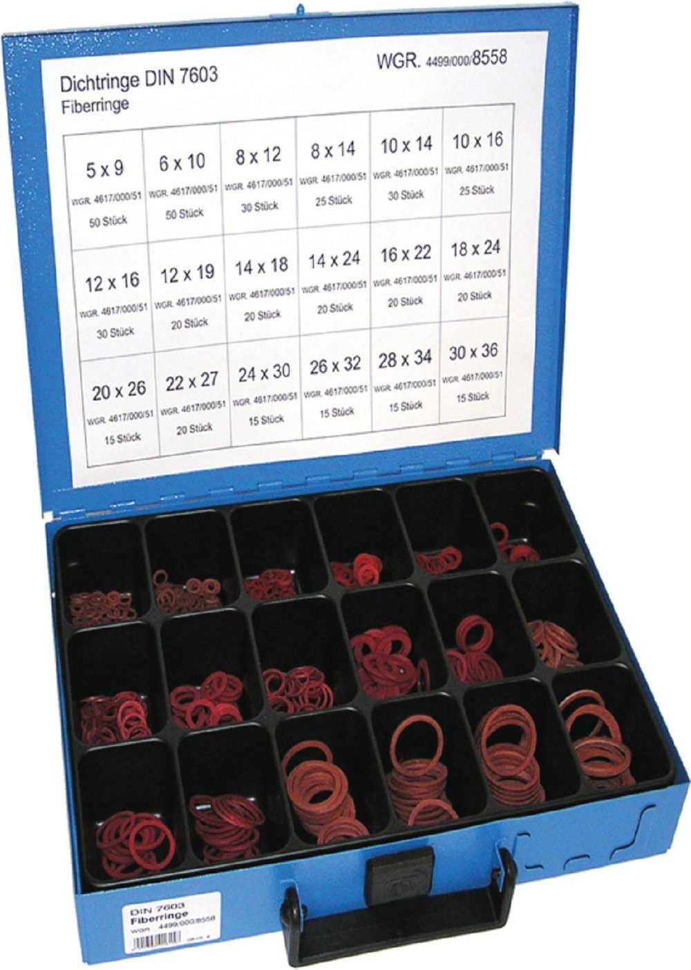 Werkstatt-Set Dresselhaus Sortimente Dichtringe, DIN 7603, Aluminium, DH-8558