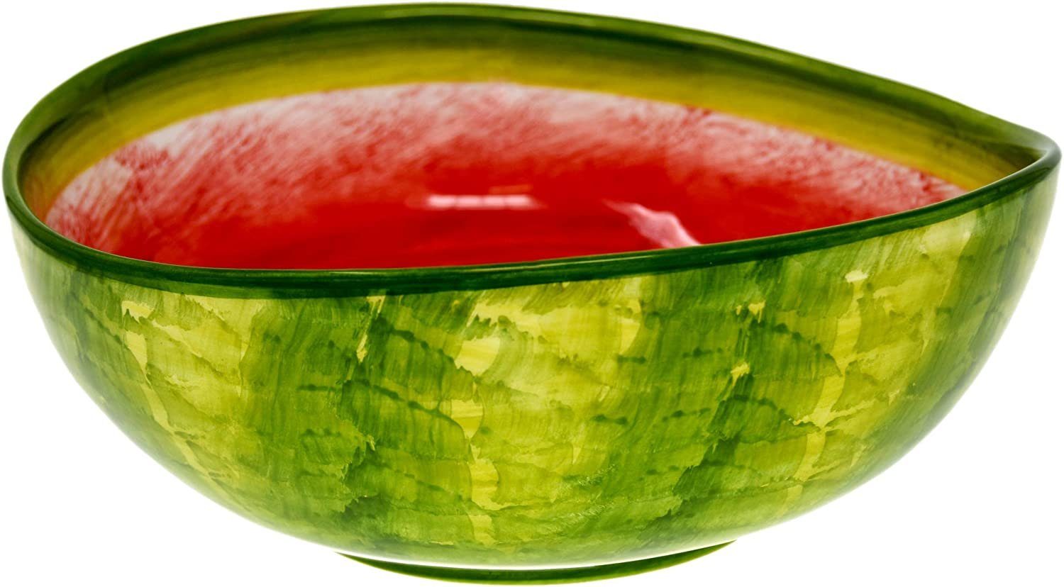 Lashuma Salatschüssel Melone, rund Keramik, cm Obstschale (1-tlg), Handbemalte 20 Ø