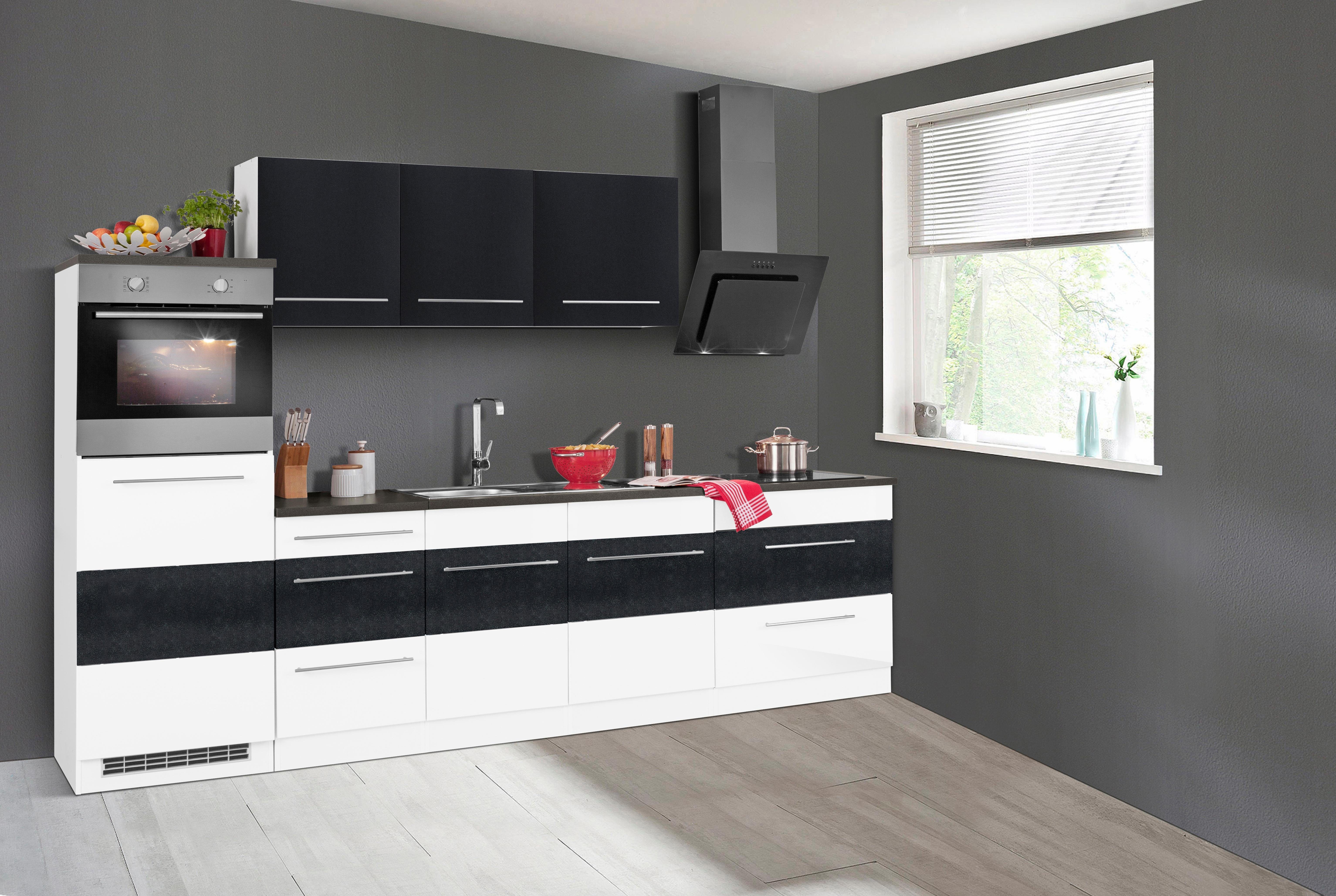 KOCHSTATION Küchenzeile KS-Trient, Breite 290 cm, wahlweise mit E-Geräten, mit Arbeitsplatte