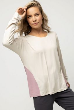 Gina Laura Rundhalsshirt Shirt zweifarbig schnelltrocknend Rundhals Langarm