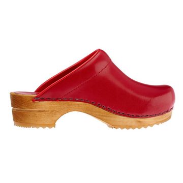 Sanita Wood-Lotte Open Clog Red Sandale