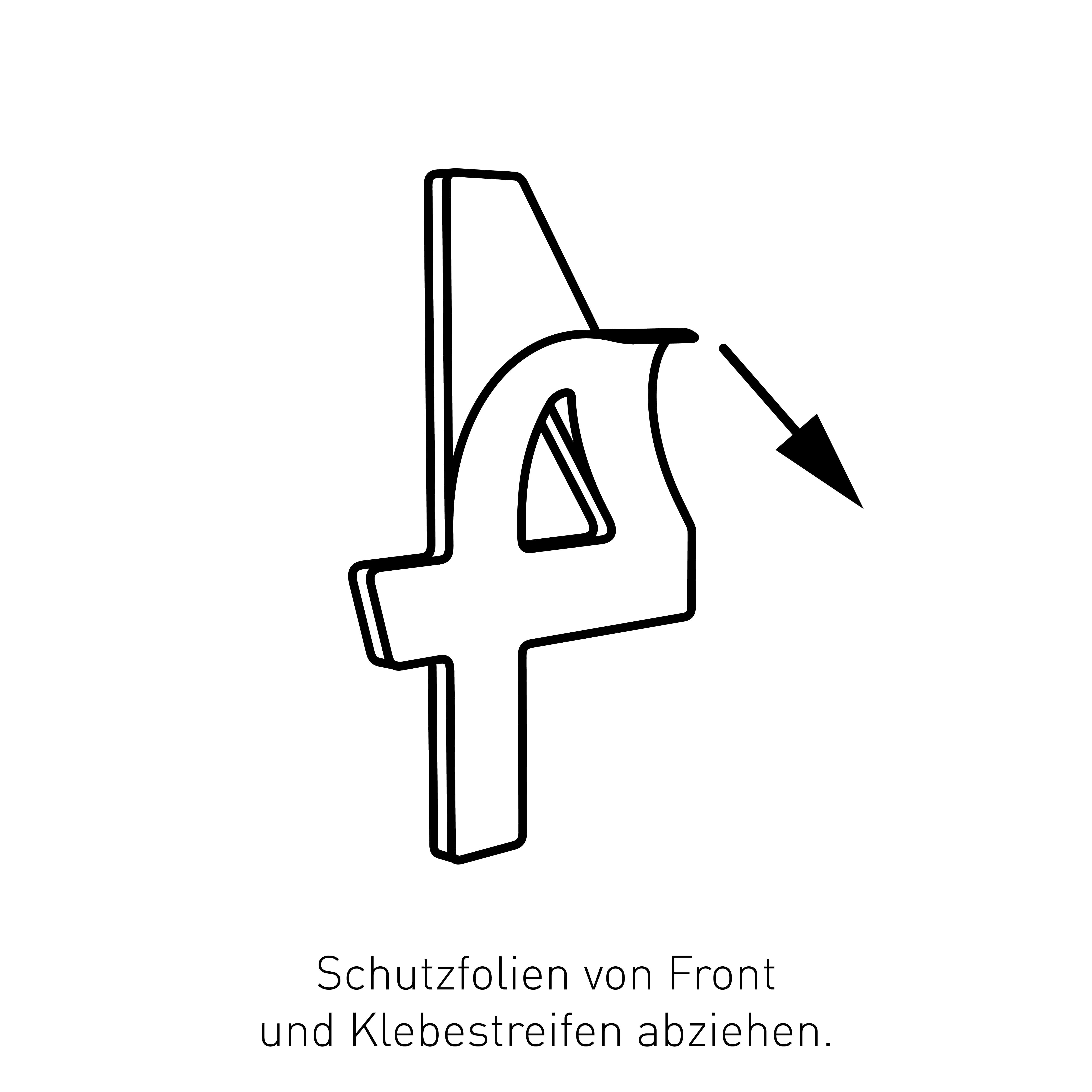 Bravios Briefkasten Selbstklebende Hausnummer "4" - 152 mm in Anthrazit