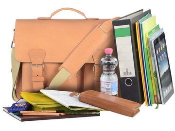 Ruitertassen Aktentasche Classic Adult, 40 cm Lehrertasche mit 3 Fächern, Notebookfach, rustikales Leder