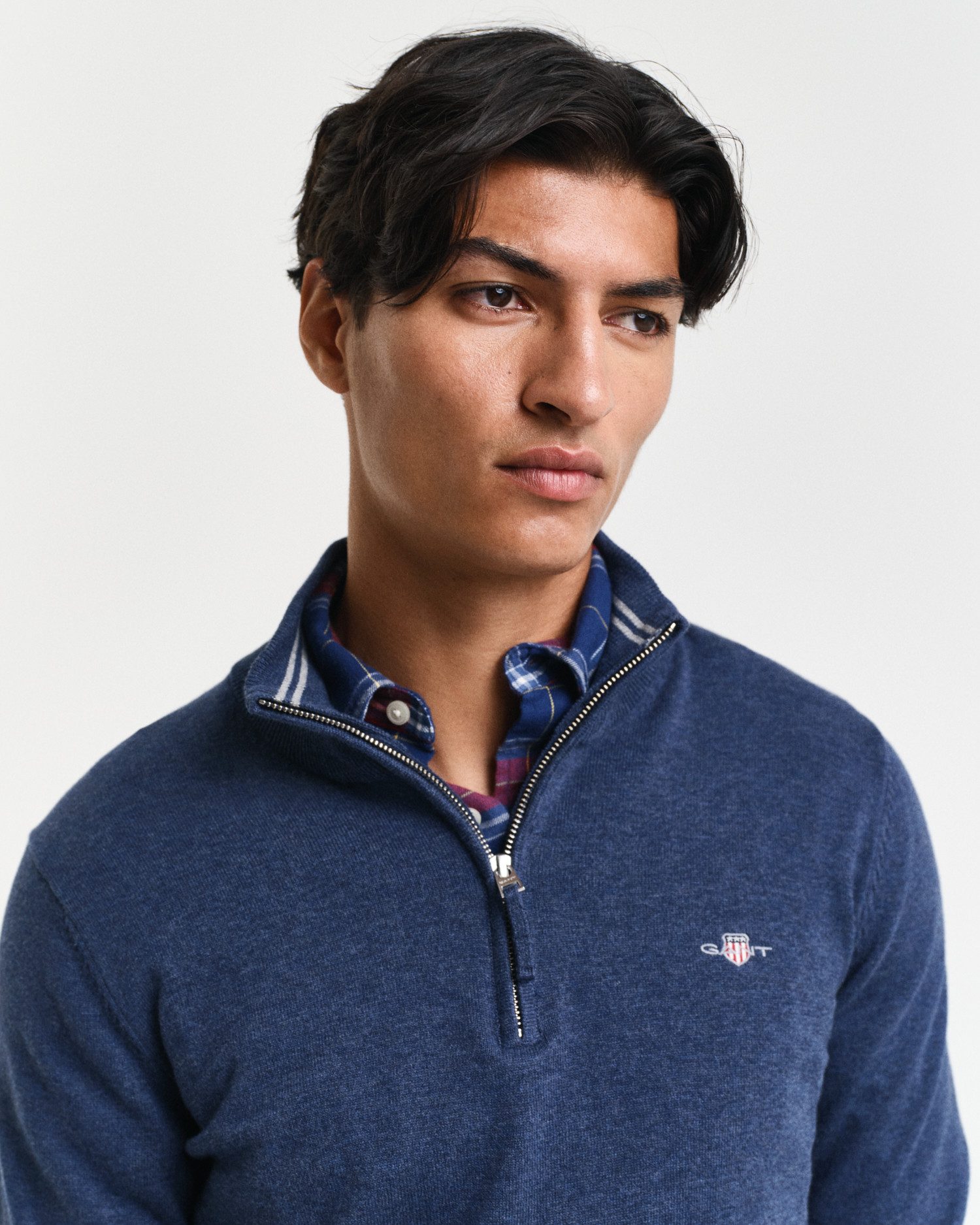 Gant Troyer CLASSIC COTTON HALF ZIP mit gerippten Details