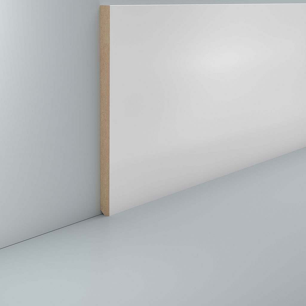 Südbrock Sockelleiste Sockelleiste weiß 10 x 180 mm MDF foliert RAL 9016 Fussleiste, L: 250 cm, H: 18 cm, 1-St.