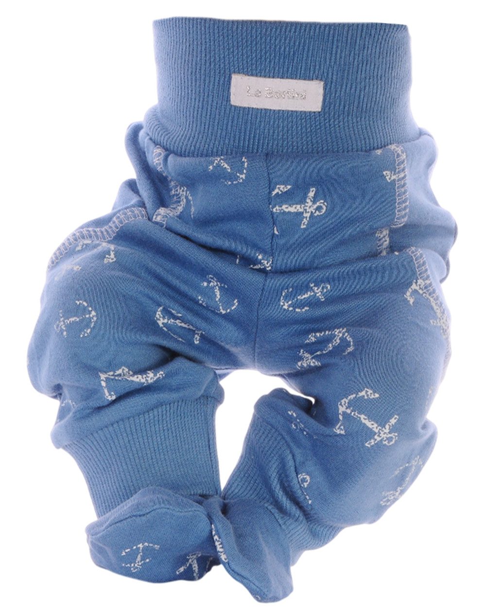 La Bortini Schlupfhose Hose mit Füßchen Baby Kinder Babyhose mit Ankermuster Erstlingshose aus Baumwolle, gemustert, 44 50 56 62 68 74 80 86 92