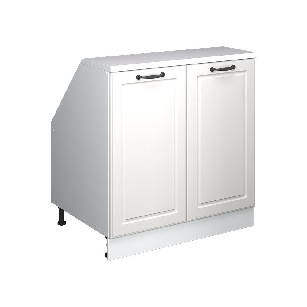 Vicco Kommode Rion, Weiß Landhaus/Weiß, 80 x 81.6 cm mit 2 Türen, Schrankkorpu... (1 St)