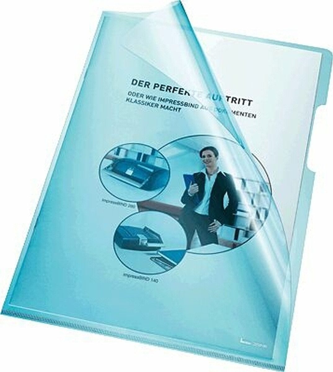 Prospekthülle Sichthüllen A4 PVC 150my blau VE=100 Stück
