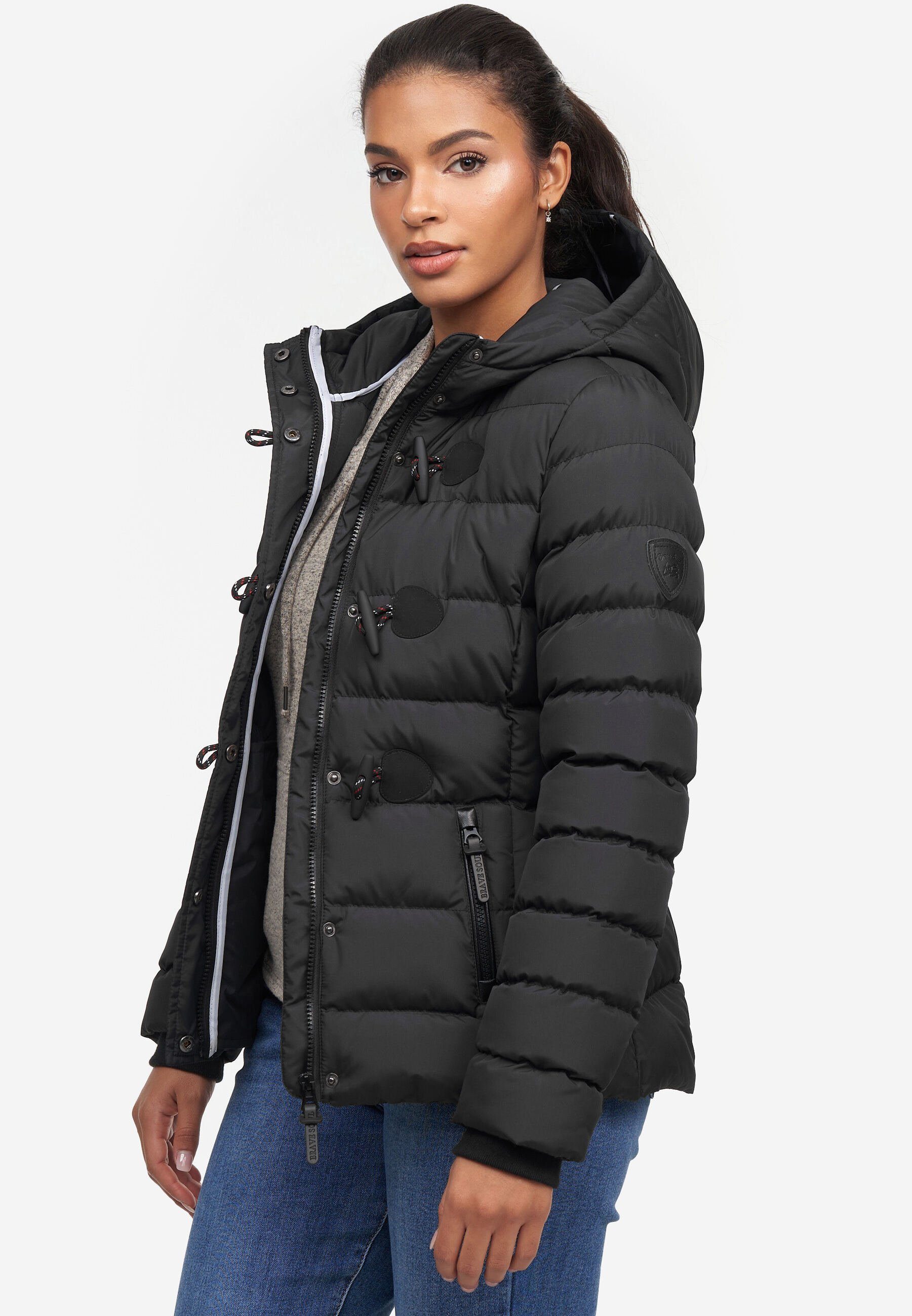 Damen, Knebelknöpfen Brave Pentagon mit schwarz für Winterjacke Soul