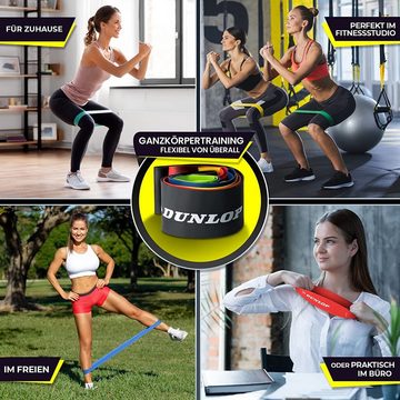 Dunlop Gymnastikband Fitnessbänder Trainingsbänder Widerstandbänder, in 5 Stufen als LongLife+ Latex Bänder Set Premium