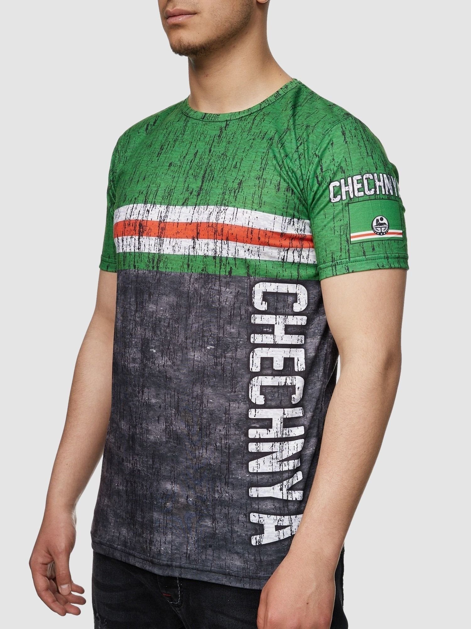 John Kayna T-Shirt John Kayna T Shirt Herren Tshirt Tee T-Shirt für Männer Polo Poloshirt (Shirt Polo Kurzarmshirt Tee, 1-tlg) Fitness Freizeit Casual Chechnya 1512