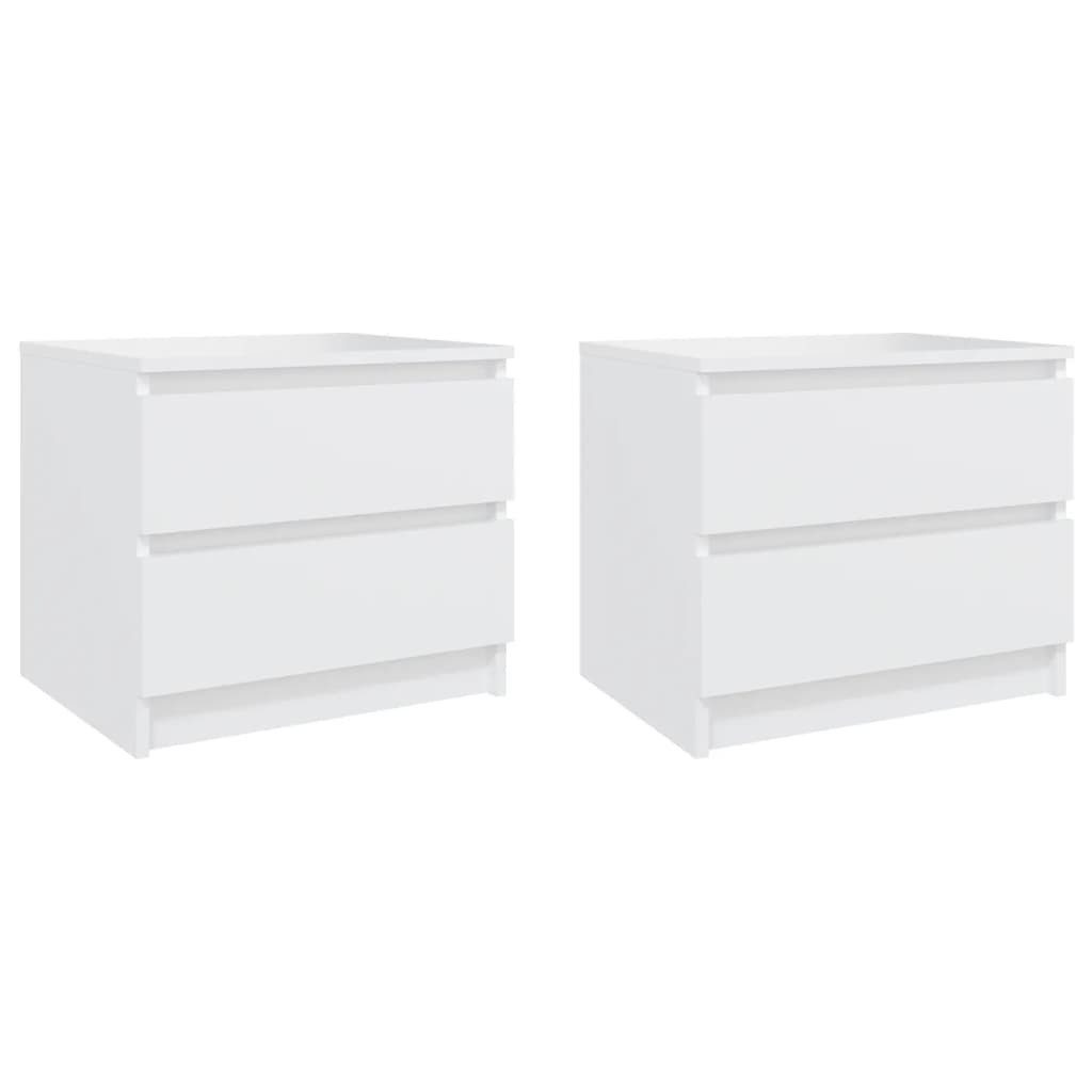 Nachttisch NA Nachttische2er Set Weiß 50x39x43,5 cm Spanplatte