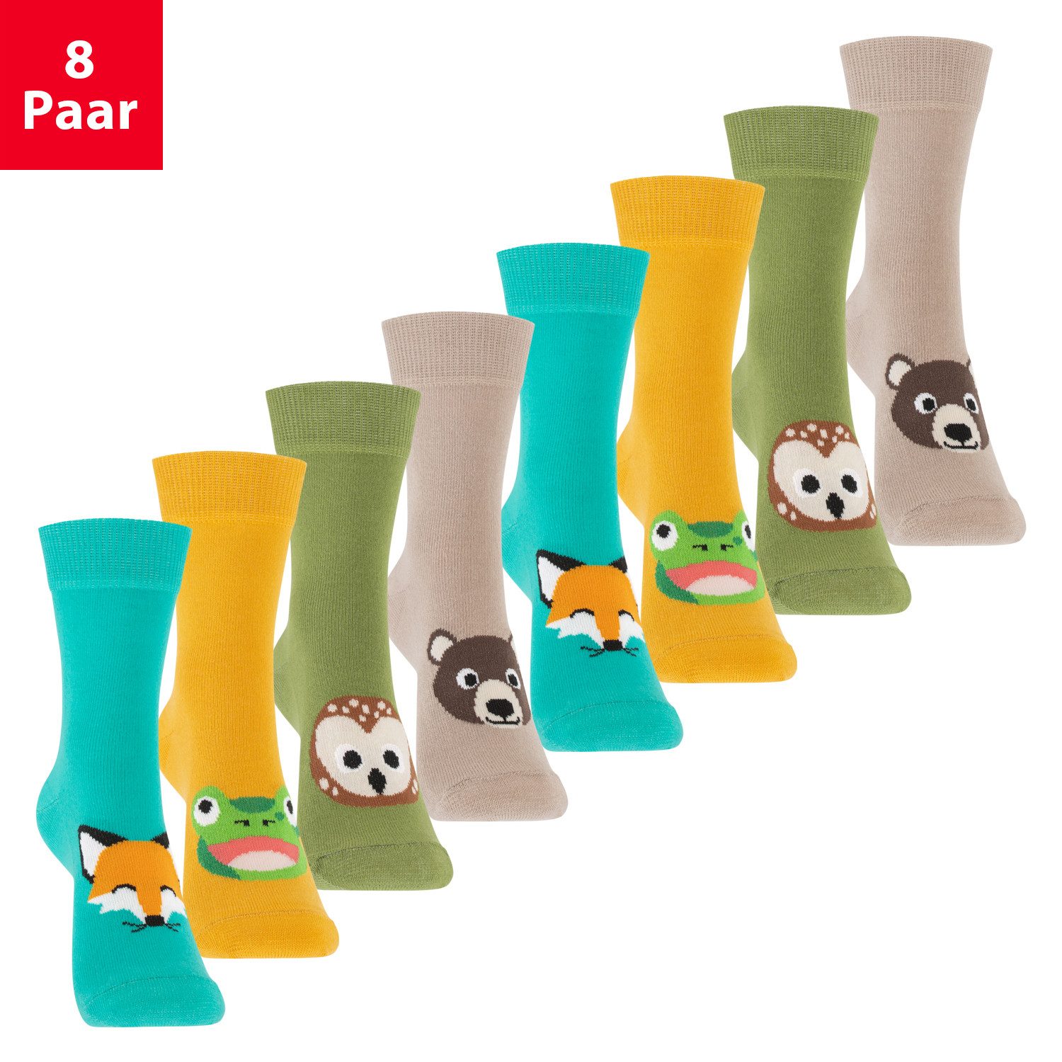Footstar Kurzsocken Kinder Socken (8 Paar) für Mädchen & Jungen bunt