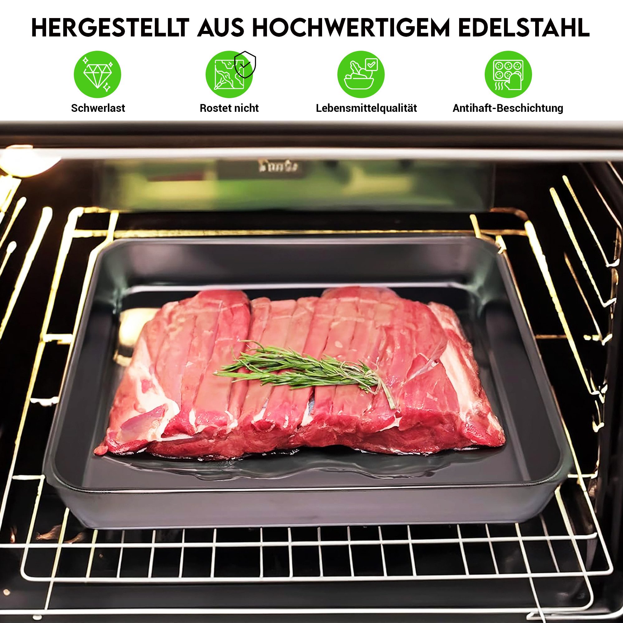 hausleben Backform Back- und Auflaufformen Set, (2-tlg), Spülmaschinenfest - 26x20x5 cm und 31x24x5 cm