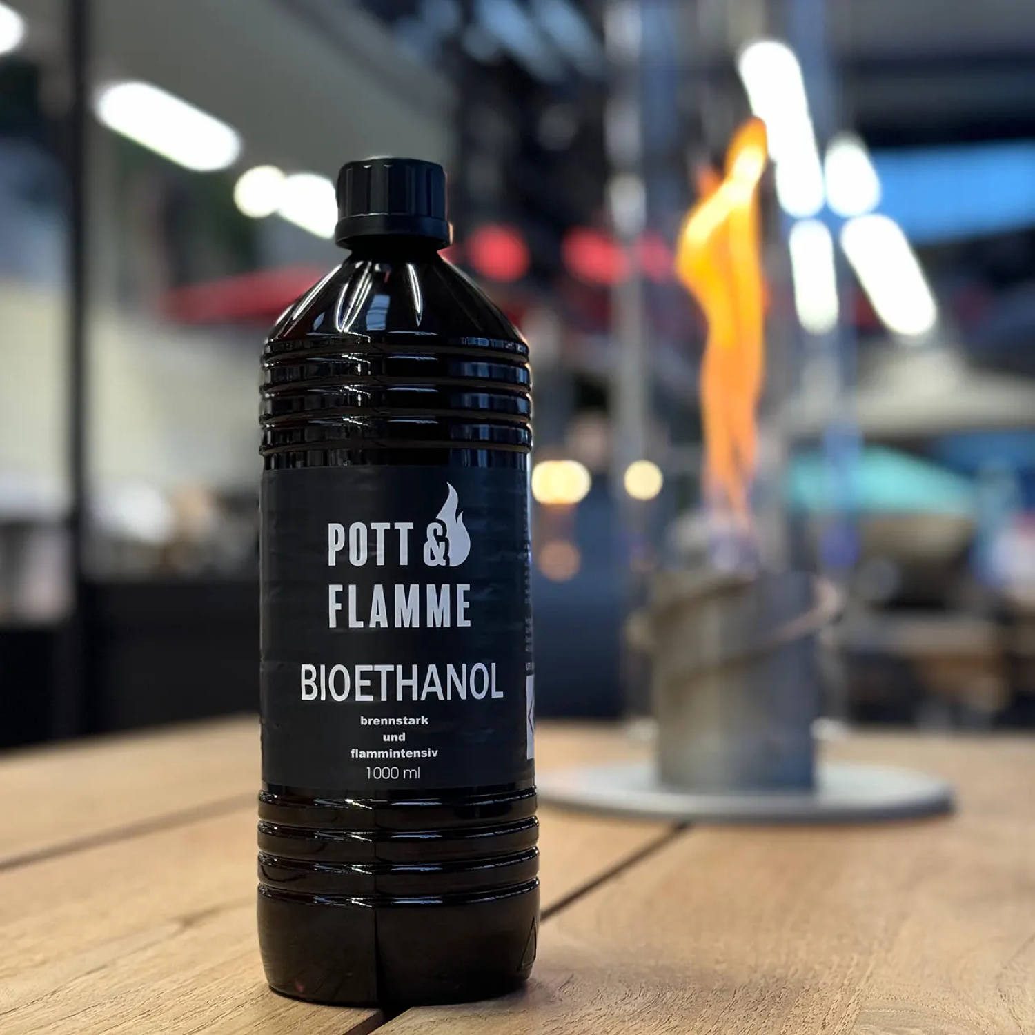 Pott & Flamme Bioethanol, Pott & Flamme Bioethanol 1 L Tischfeuer Wandkamin Garten Deko Terrasse