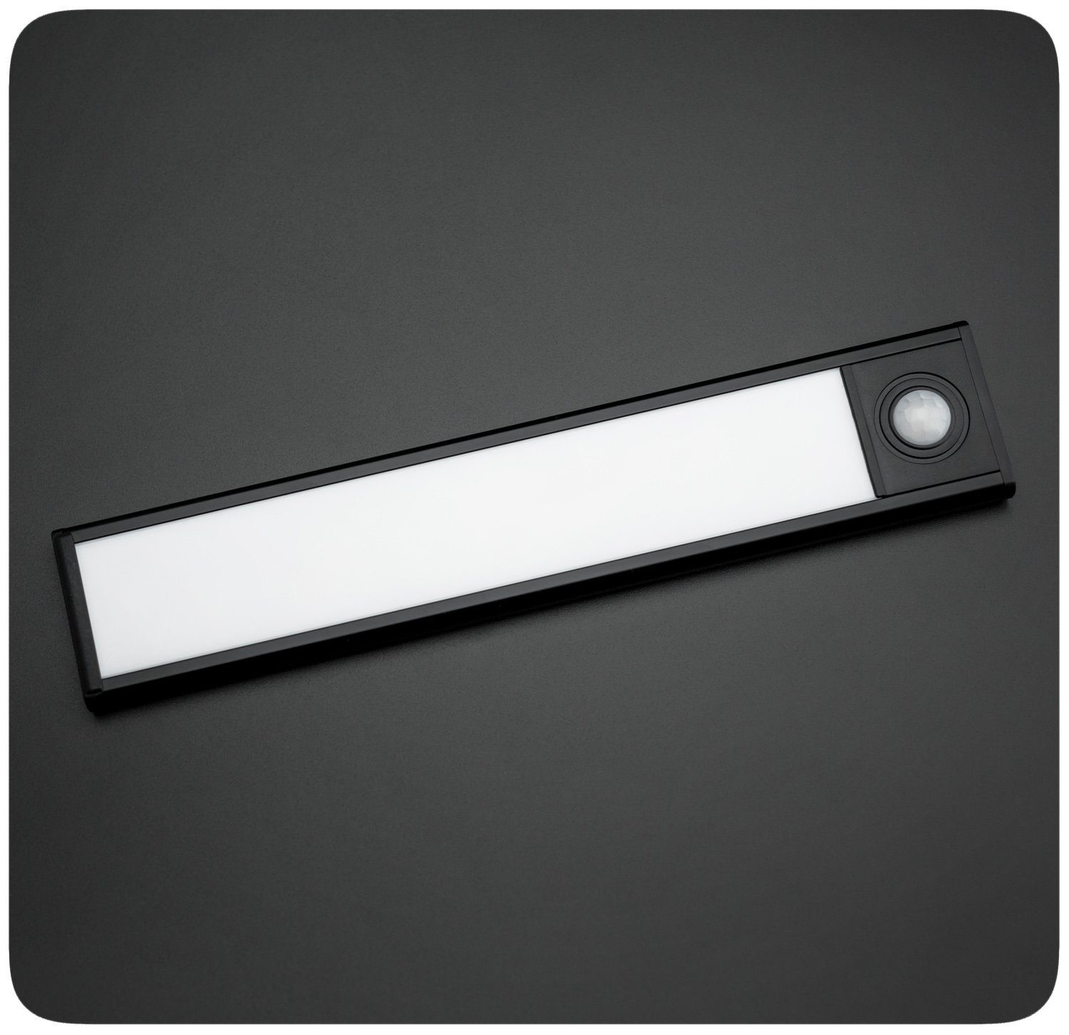 PRECORN Schrankleuchte Schranklicht Lichtleiste LED´s wiederaufladbar USB schwarz 20cm mit 34