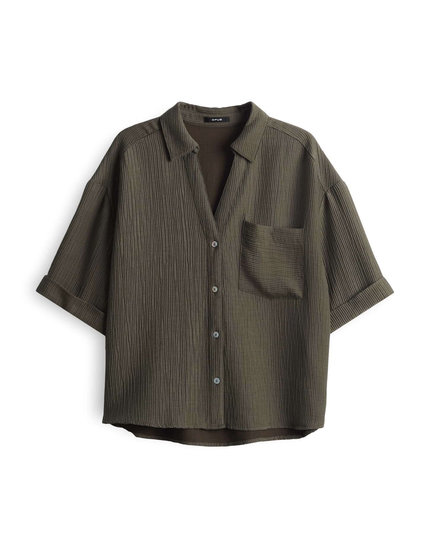 OPUS Kurzarmbluse FIORA Loose im Crinkle-Look günstig online kaufen