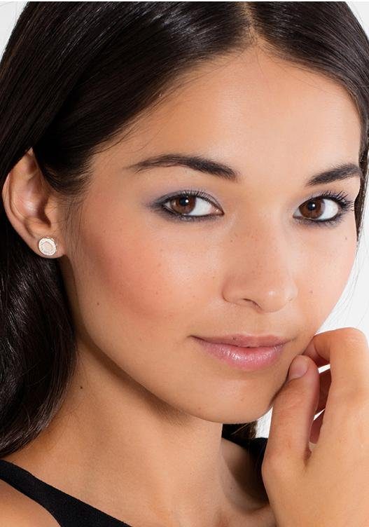 THOMAS SABO Paar Ohrstecker Classic Pavé Weiß, mit Perlmutt und Zirkonia